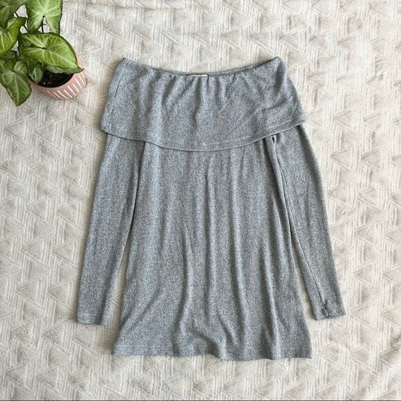 Anthropologie Eri + Ali Naples Off-the-Shoulder Tunic Sweater - Picture 1 of 6